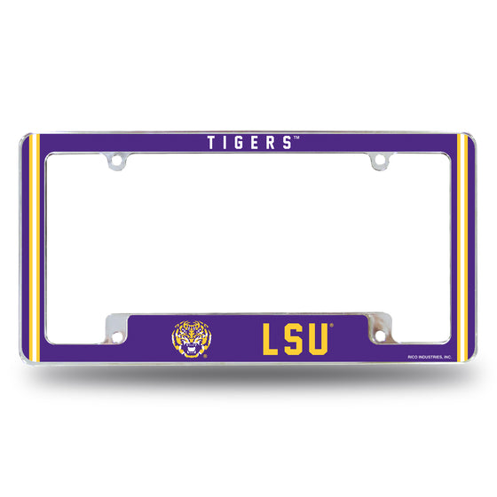 NCAA  LSU Tigers Classic 12" x 6" Chrome All Over Automotive License Plate Frame for Car/Truck/SUV