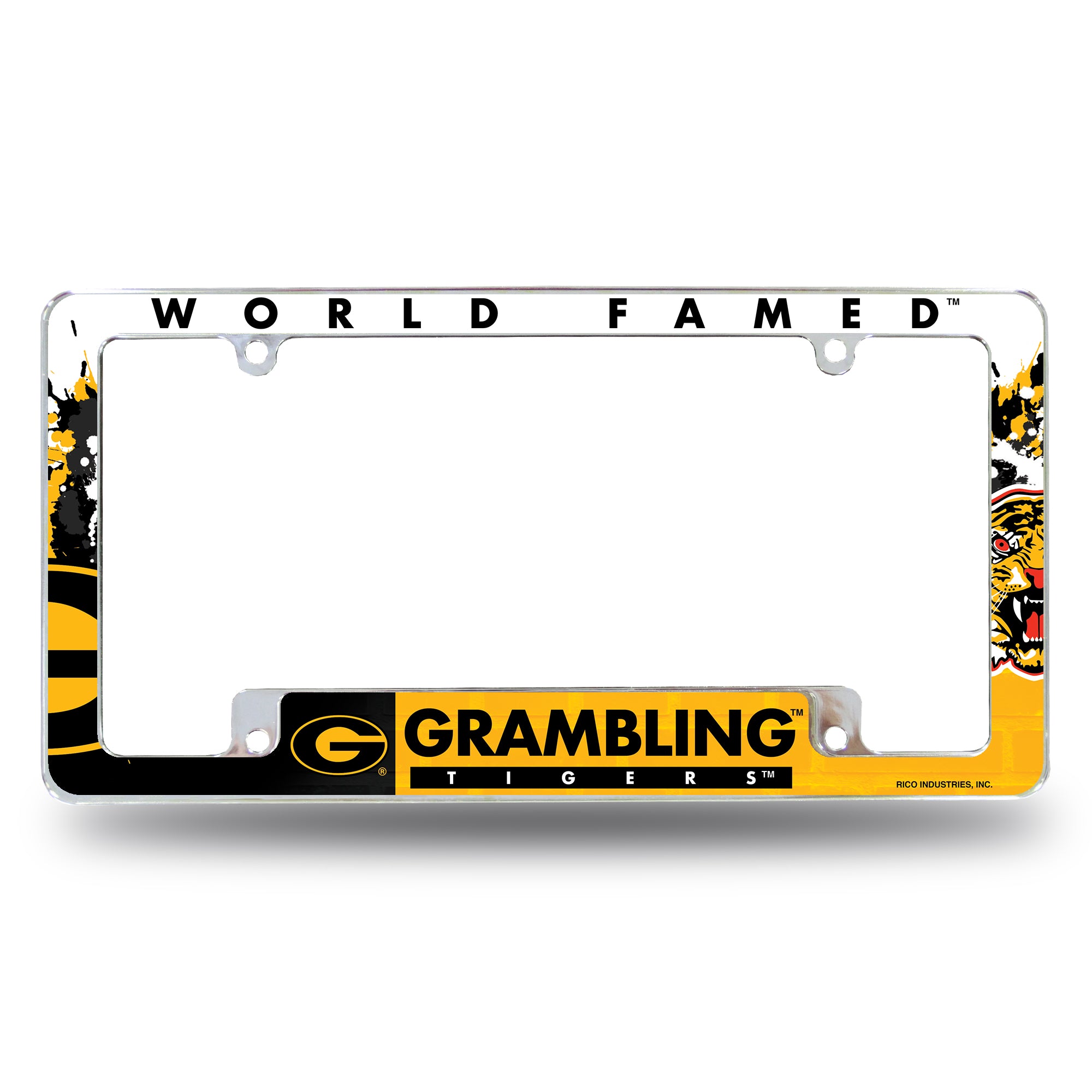 NCAA  Grambling State Tigers Primary 12" x 6" Chrome All Over Automotive License Plate Frame for Car/Truck/SUV