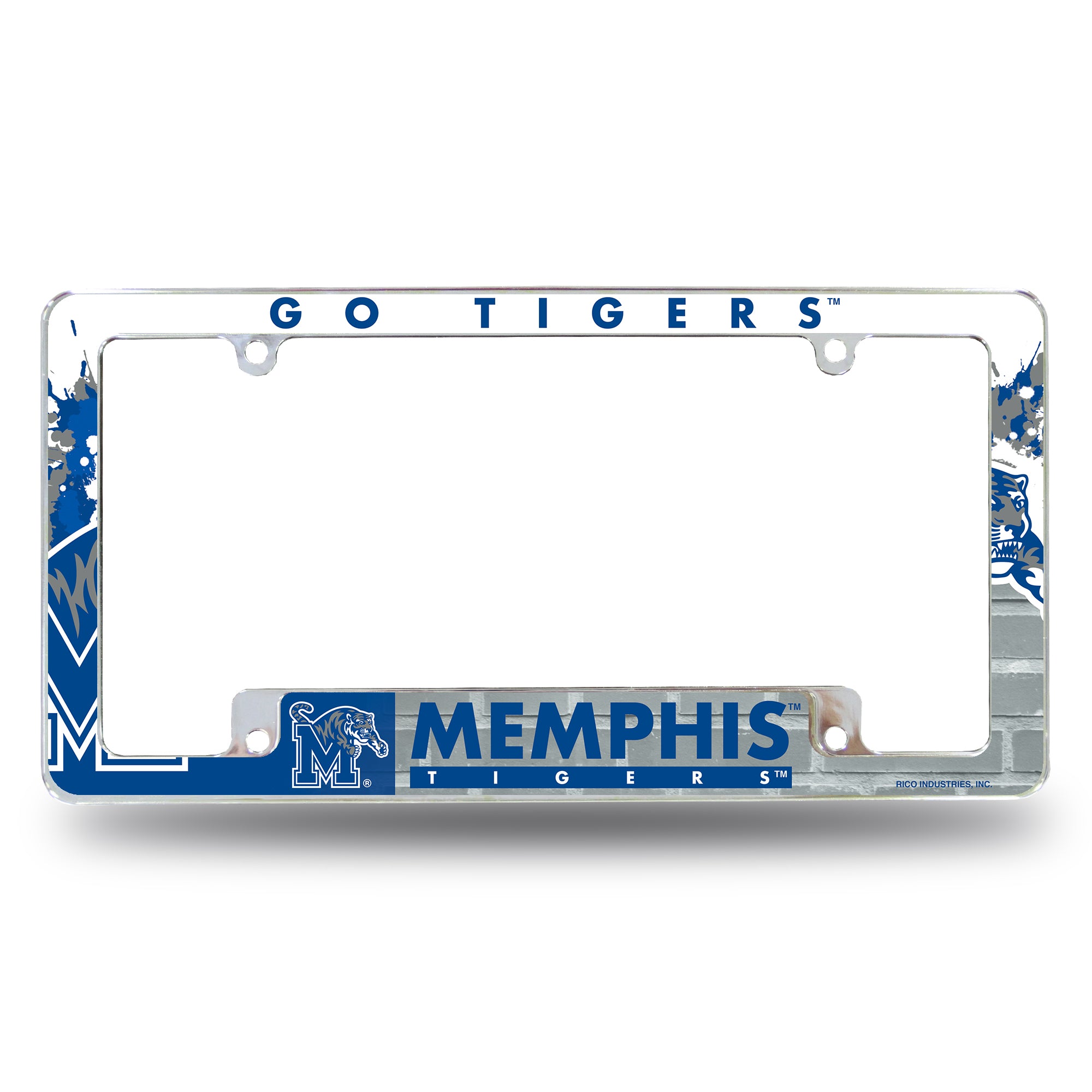 NCAA  Memphis Tigers Primary 12" x 6" Chrome All Over Automotive License Plate Frame for Car/Truck/SUV