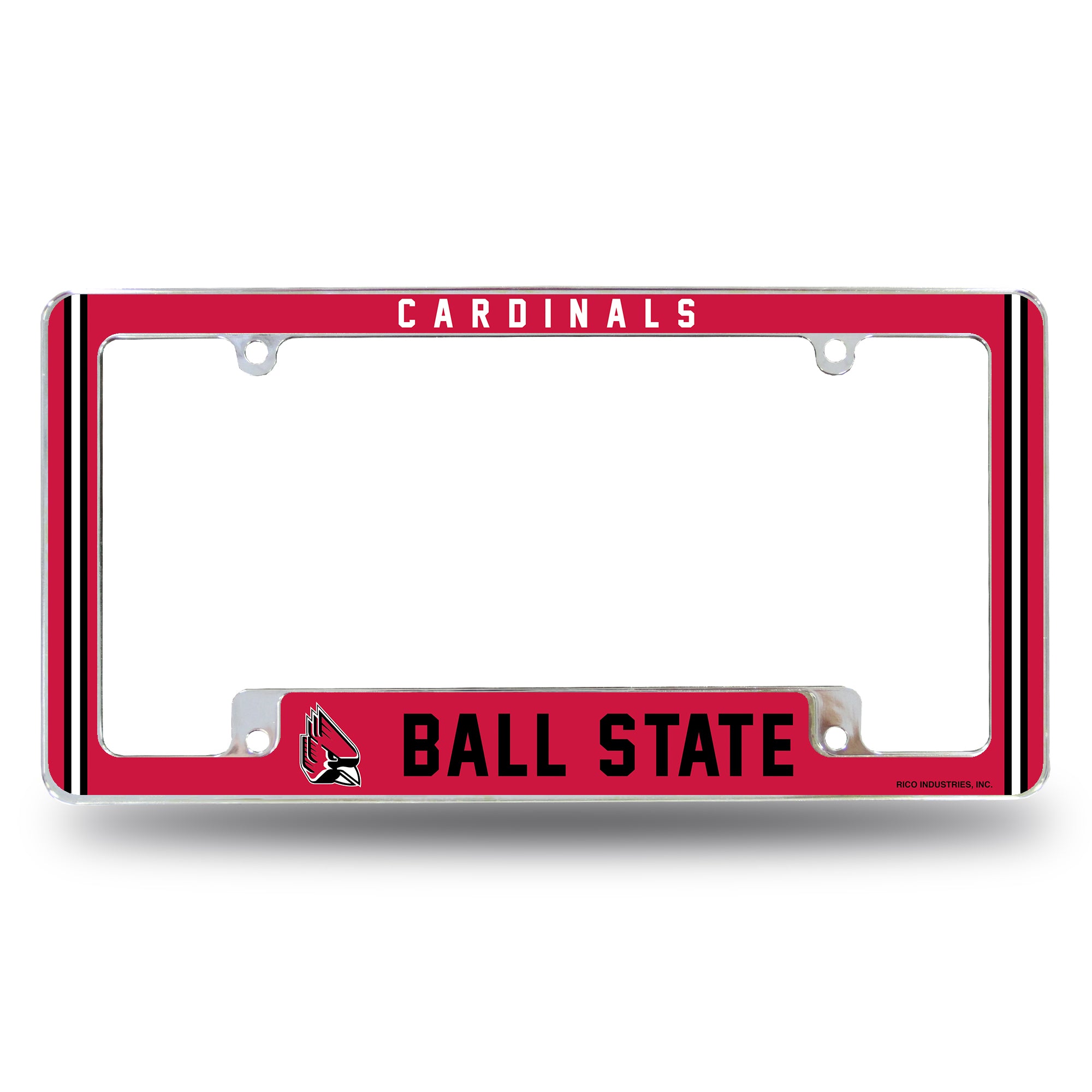 NCAA  Ball State Cardinals Classic 12" x 6" Chrome All Over Automotive License Plate Frame for Car/Truck/SUV