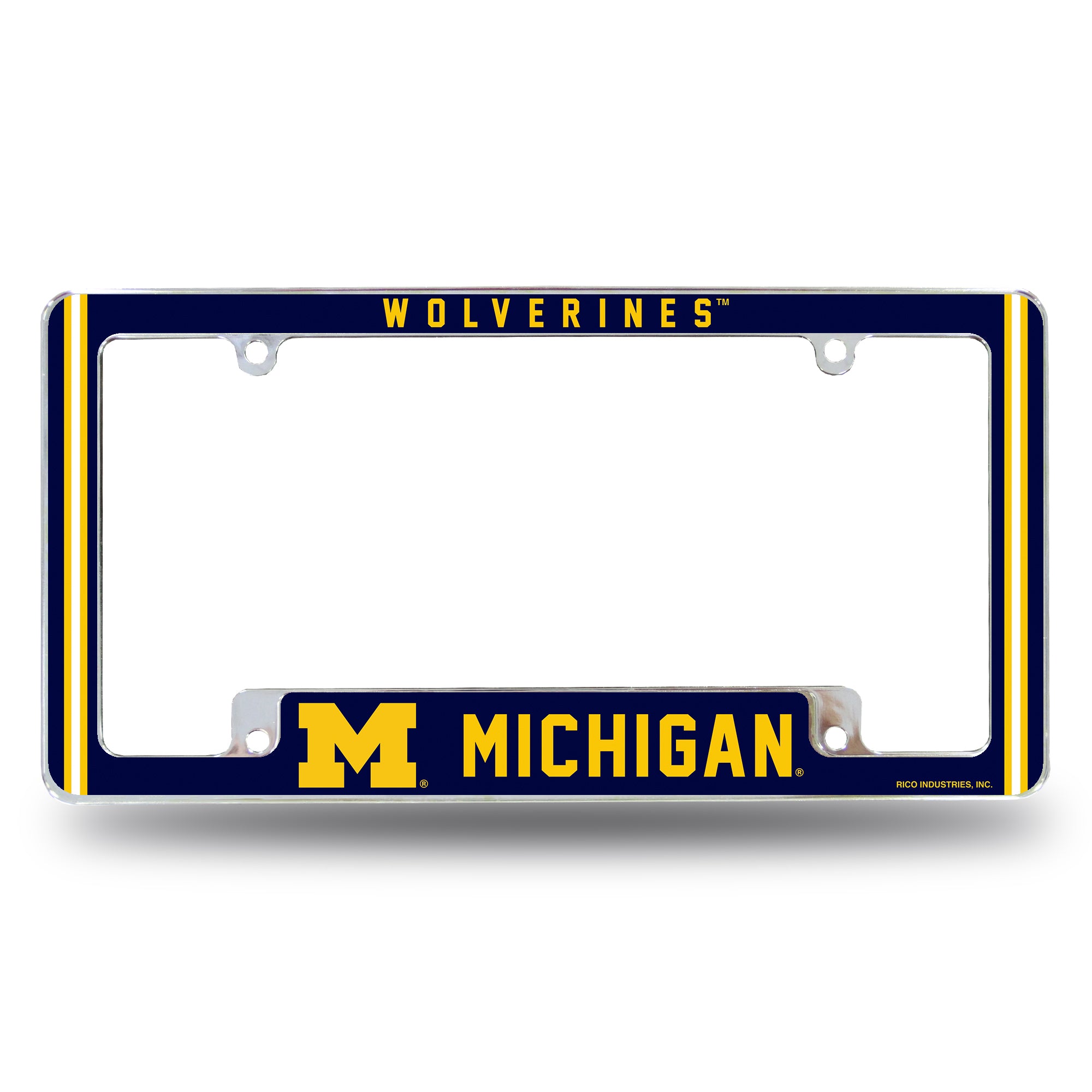 NCAA  Michigan Wolverines Classic 12" x 6" Chrome All Over Automotive License Plate Frame for Car/Truck/SUV