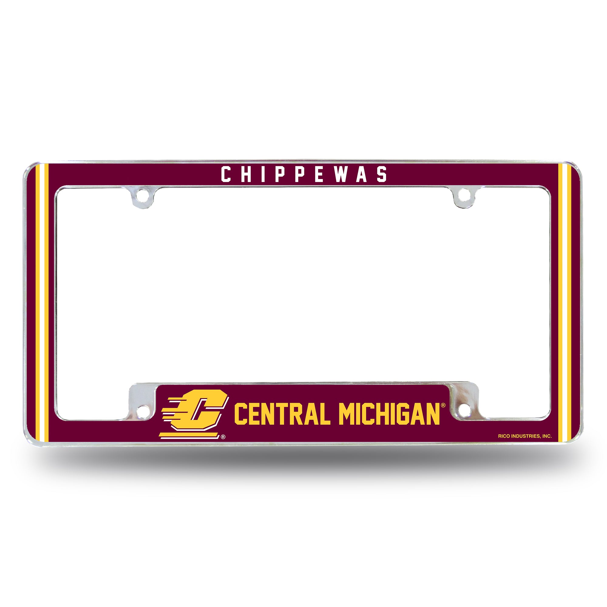 NCAA  Central Michigan Chippewas Classic 12" x 6" Chrome All Over Automotive License Plate Frame for Car/Truck/SUV