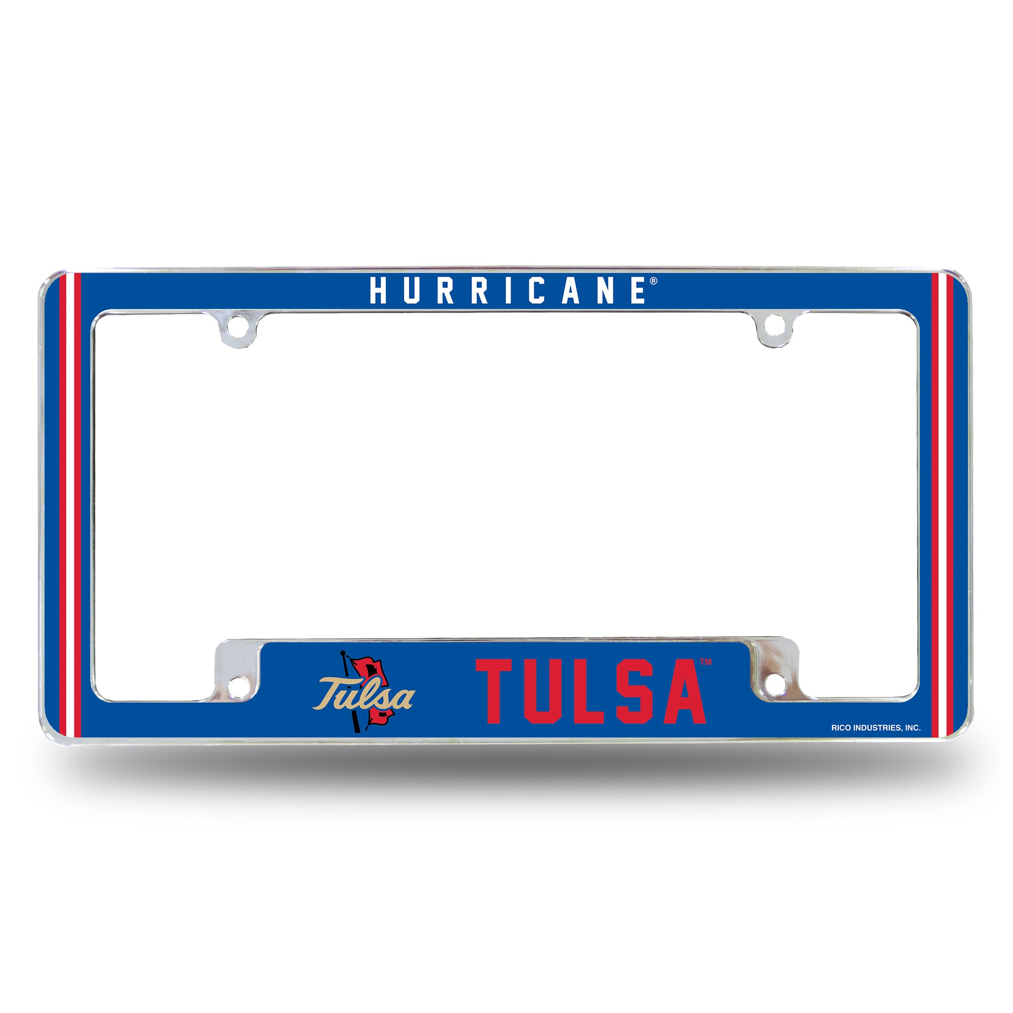 NCAA  Tulsa Golden Hurricane Classic 12" x 6" Chrome All Over Automotive License Plate Frame for Car/Truck/SUV