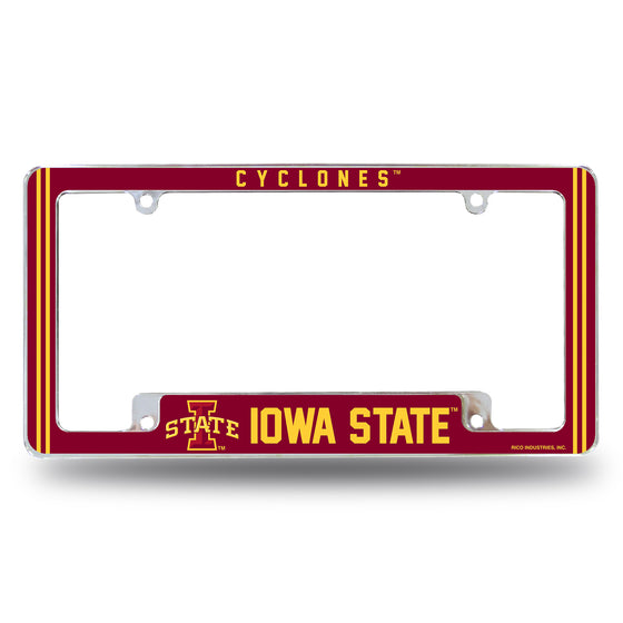 NCAA  Iowa State Cyclones Classic 12" x 6" Chrome All Over Automotive License Plate Frame for Car/Truck/SUV
