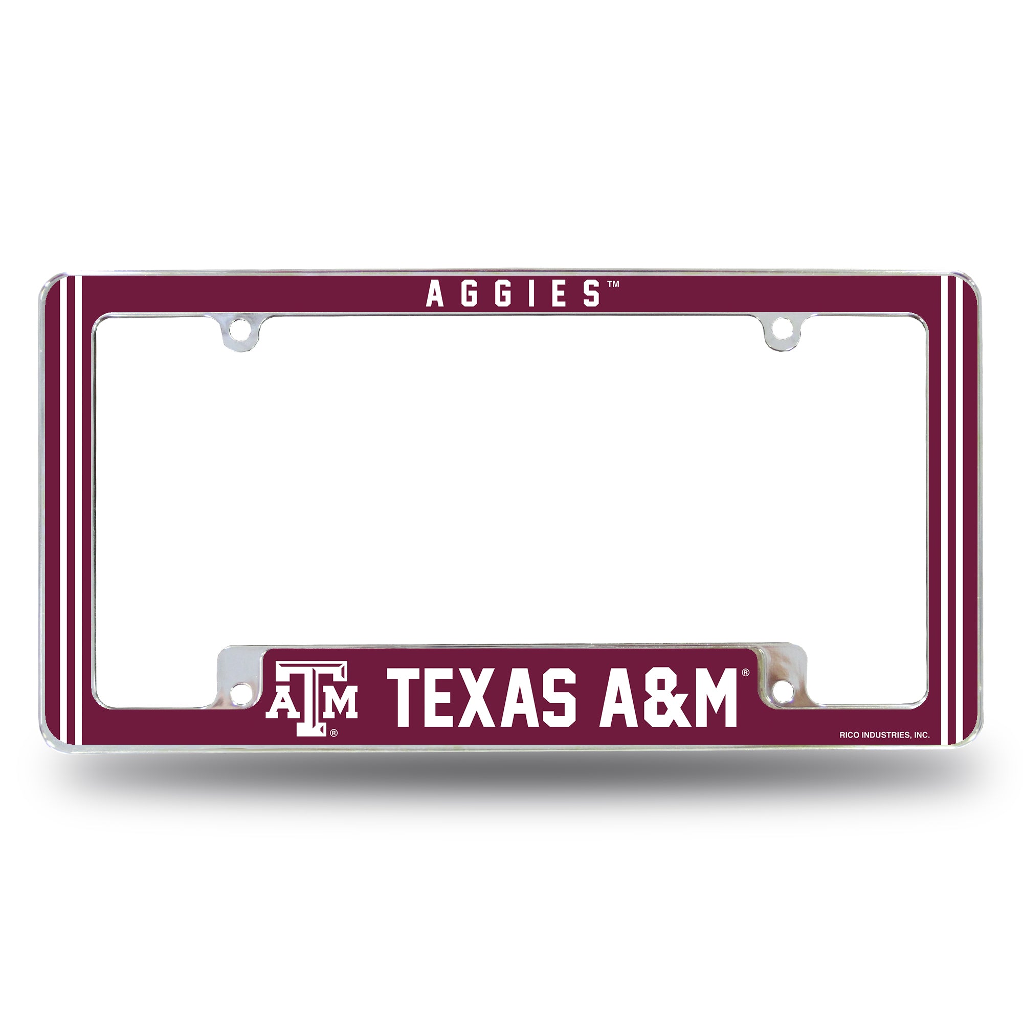 NCAA  Texas A&M Aggies Classic 12" x 6" Chrome All Over Automotive License Plate Frame for Car/Truck/SUV