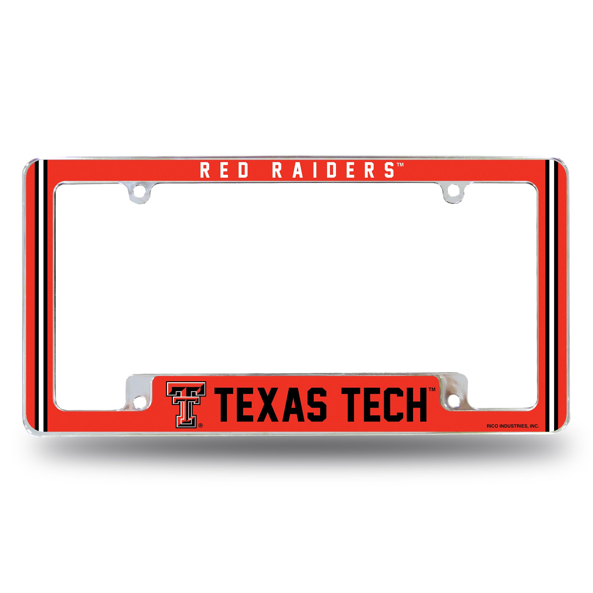 NCAA  Texas Tech Red Raiders Classic 12" x 6" Chrome All Over Automotive License Plate Frame for Car/Truck/SUV