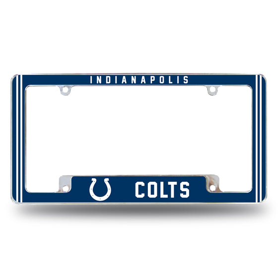 NFL Football Indianapolis Colts Classic 12" x 6" Chrome All Over Automotive License Plate Frame for Car/Truck/SUV
