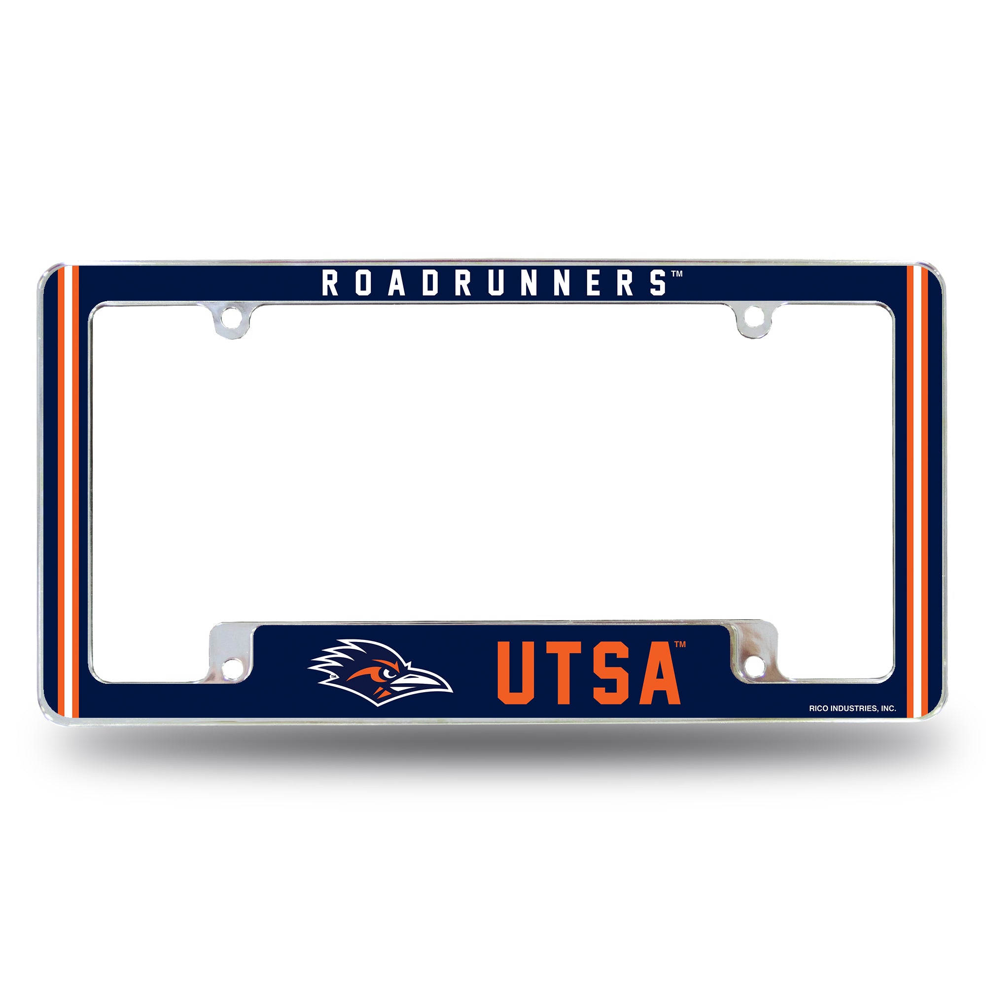 NCAA  Texas-San Antonio Roadrunners - UTSA Classic 12" x 6" Chrome All Over Automotive License Plate Frame for Car/Truck/SUV