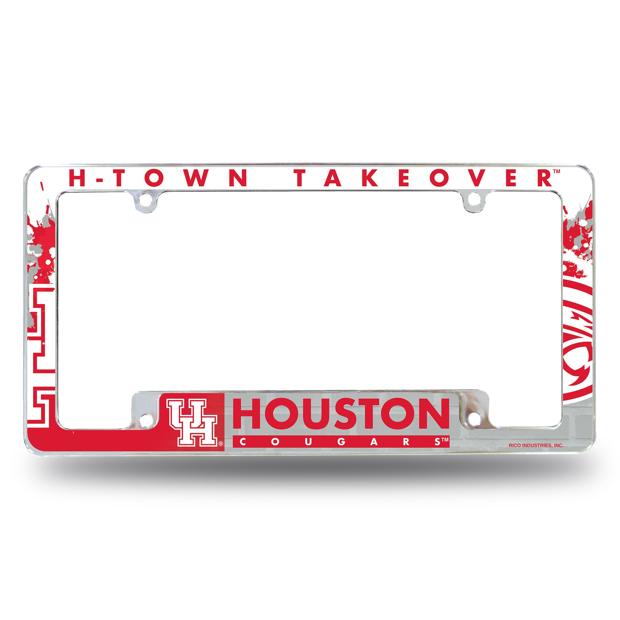 NCAA  Houston Cougars Primary 12" x 6" Chrome All Over Automotive License Plate Frame for Car/Truck/SUV
