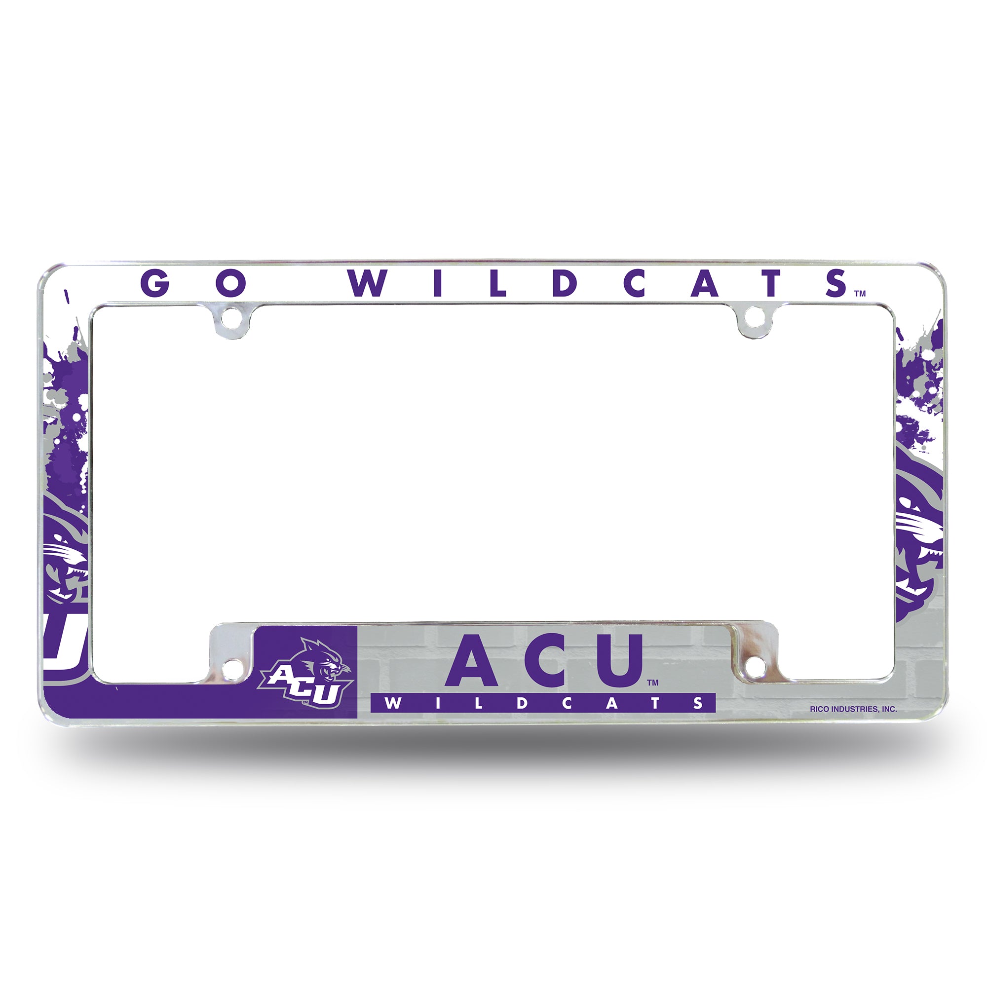 NCAA  Abilene Christian Wildcats Standard 12" x 6" Chrome All Over Automotive License Plate Frame for Car/Truck/SUV