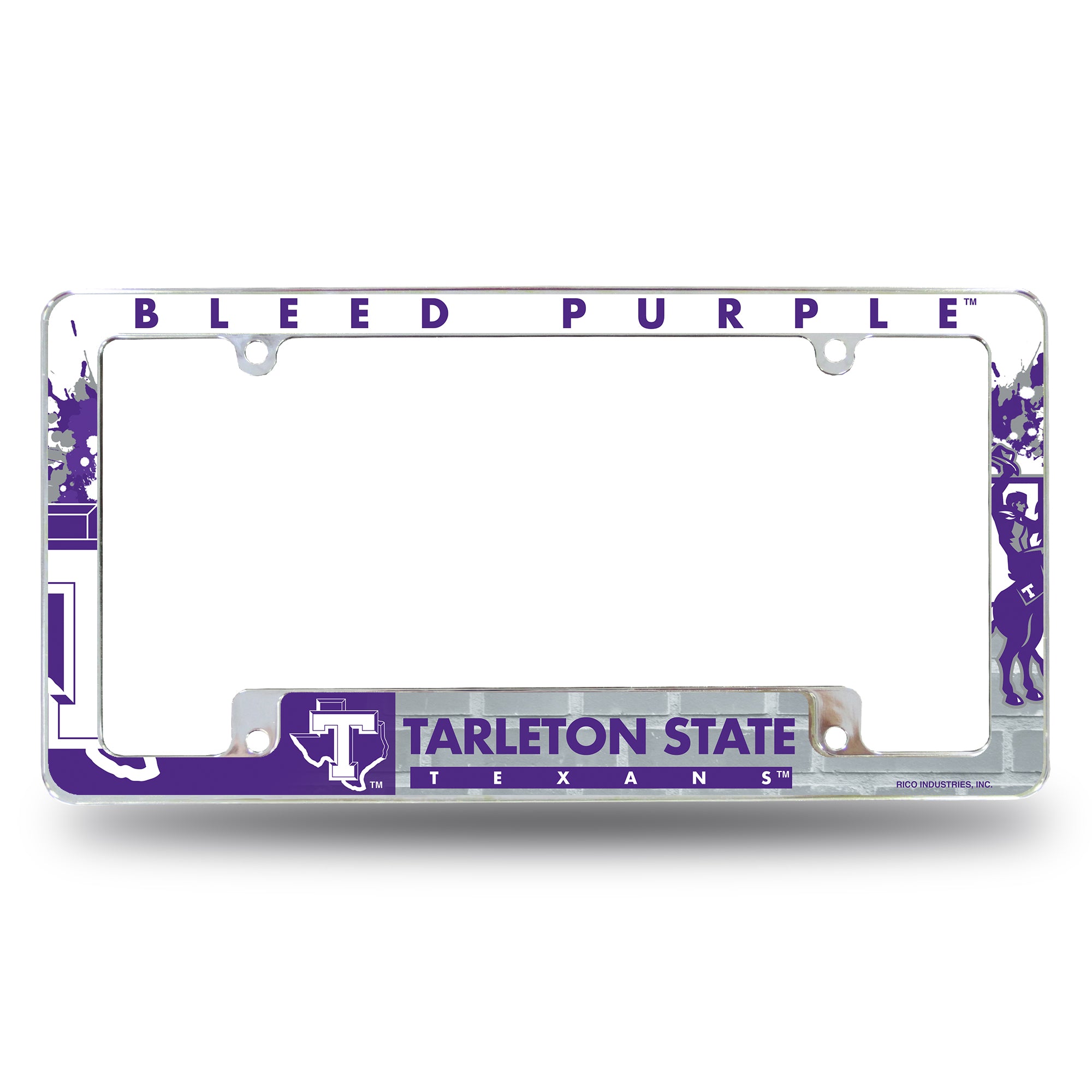 NCAA  Tarleton State Texans Primary 12" x 6" Chrome All Over Automotive License Plate Frame for Car/Truck/SUV
