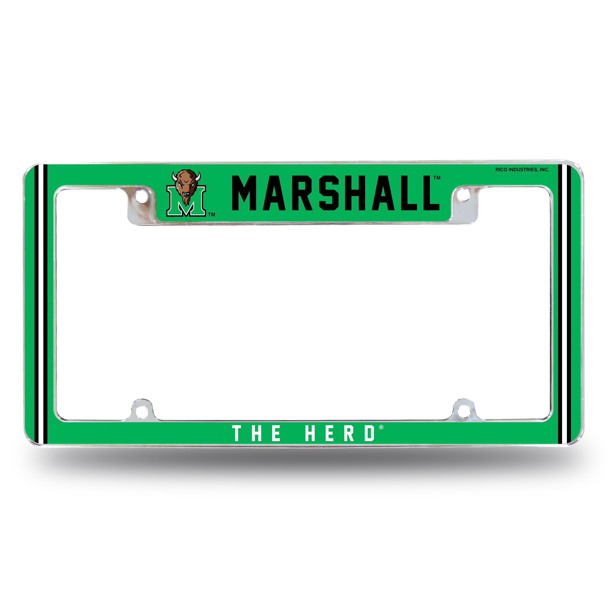 NCAA  Marshall Thundering Herd Classic 12" x 6" Chrome All Over Automotive License Plate Frame for Car/Truck/SUV