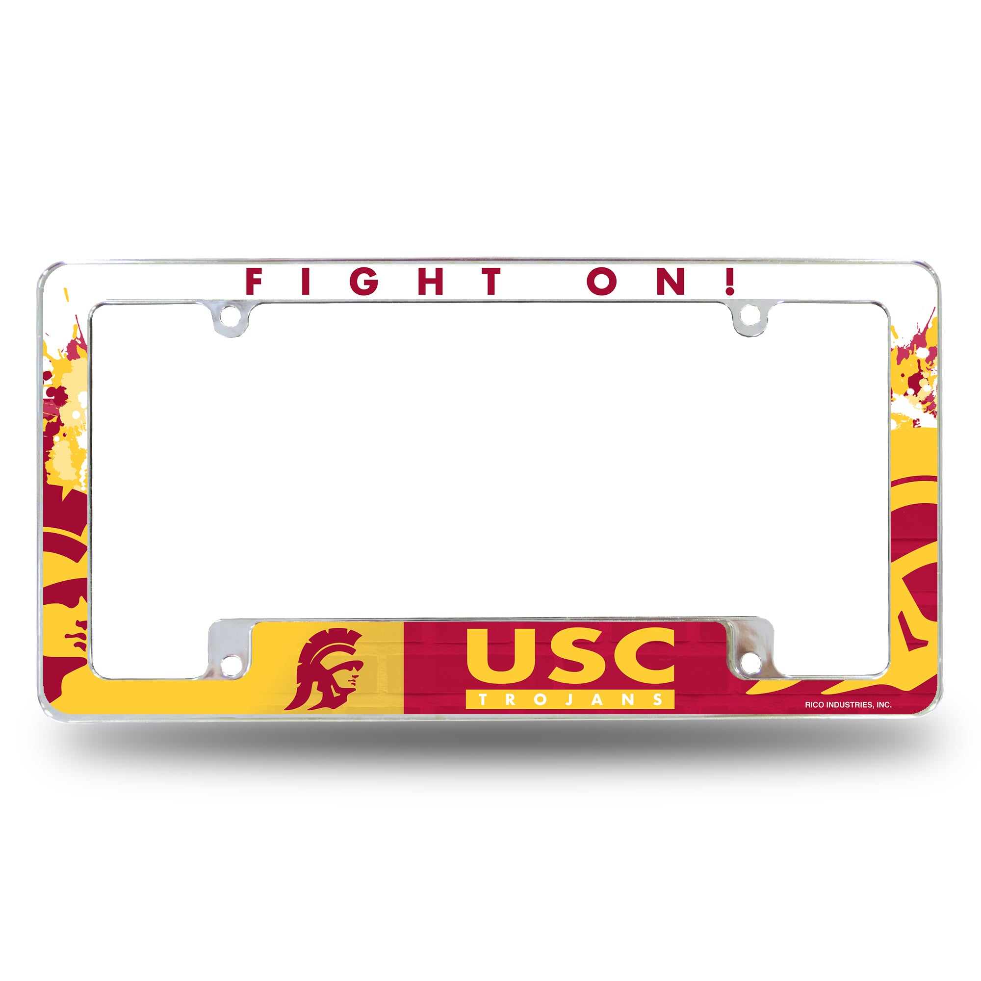 NCAA  Southern California Trojans Primary 12" x 6" Chrome All Over Automotive License Plate Frame for Car/Truck/SUV