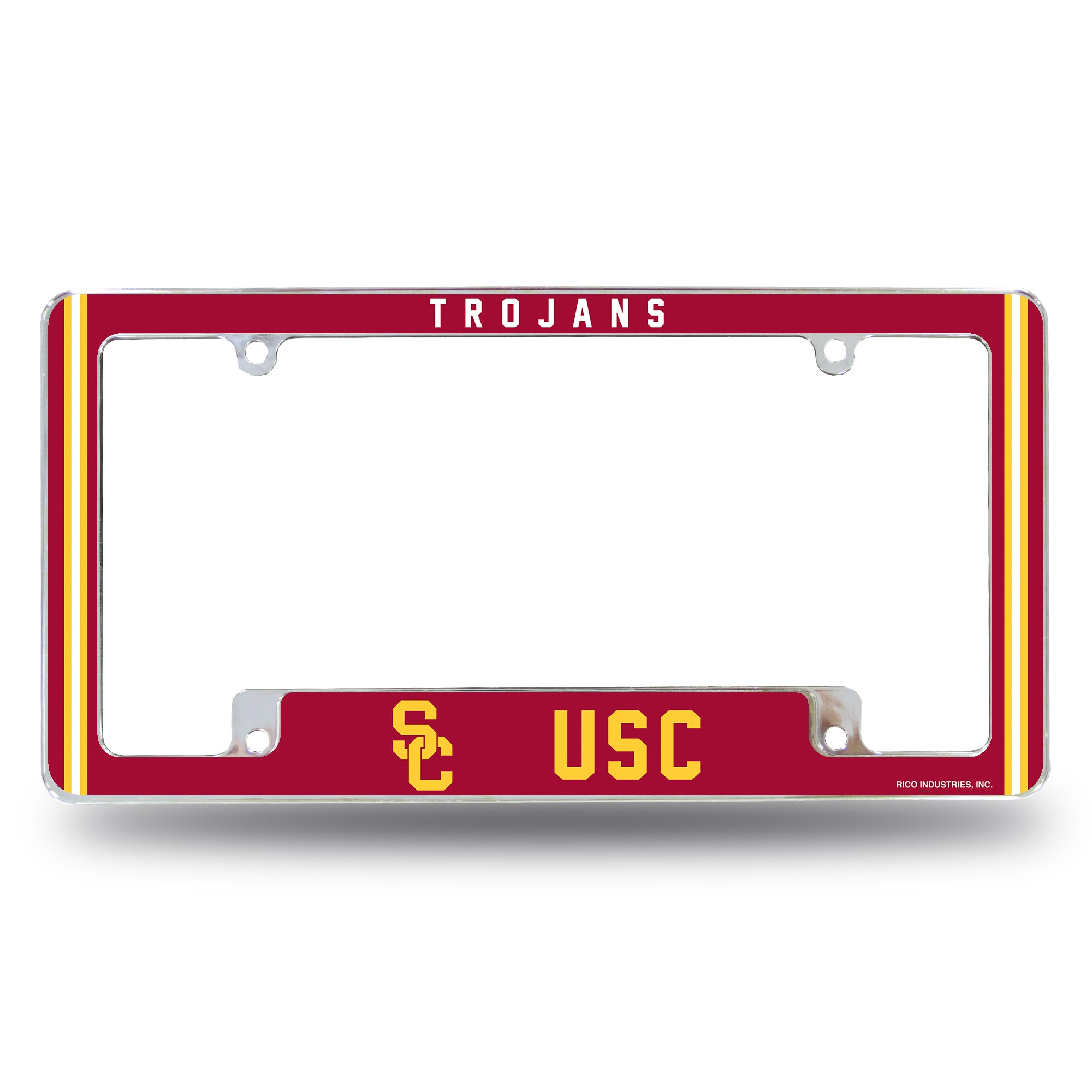 NCAA  Southern California Trojans USC Classic 12" x 6" Chrome All Over Automotive License Plate Frame for Car/Truck/SUV