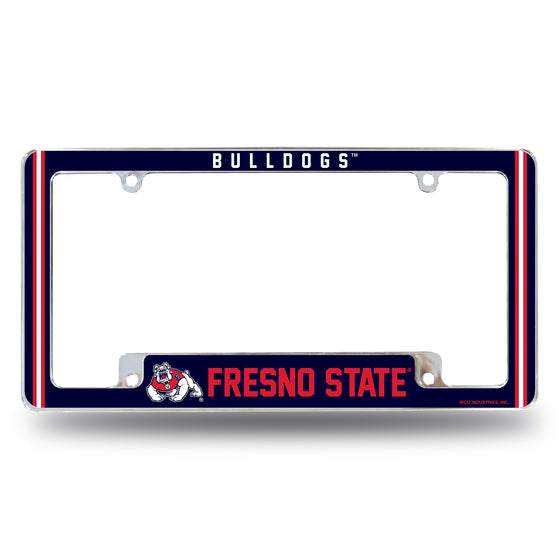 NCAA  Fresno State Bulldogs Classic 12" x 6" Chrome All Over Automotive License Plate Frame for Car/Truck/SUV