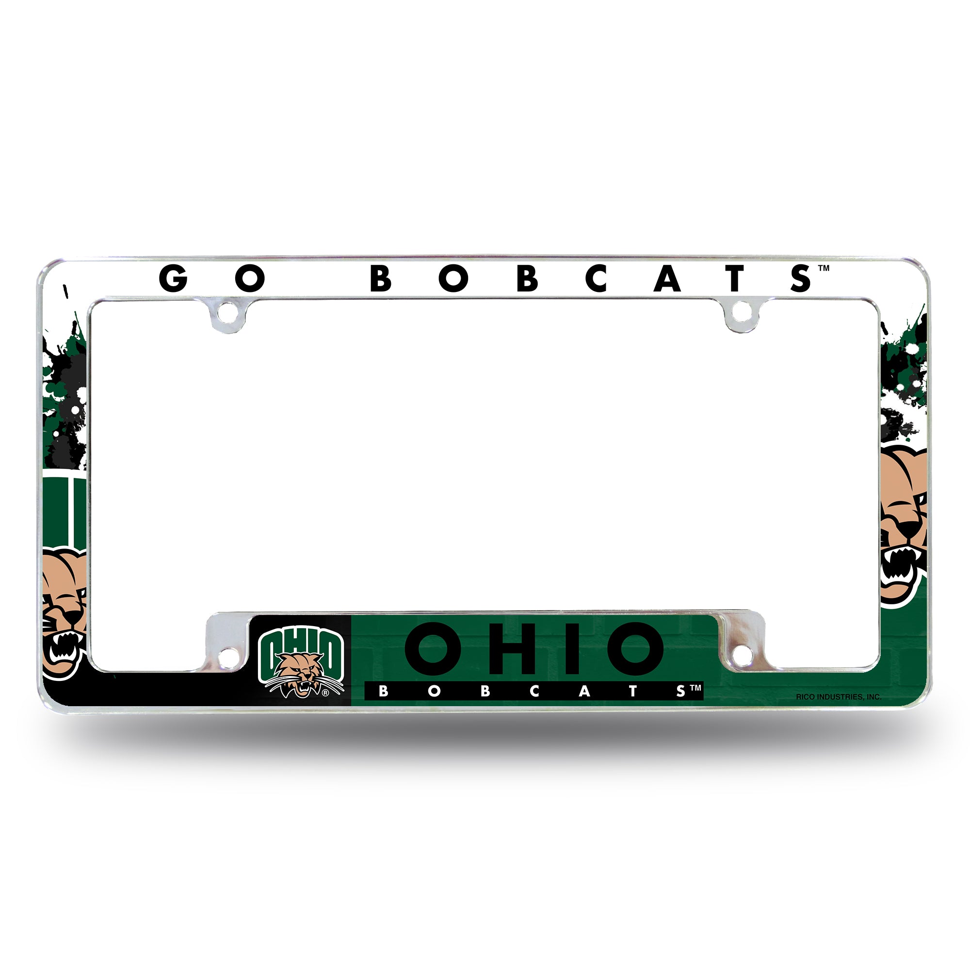 NCAA  Ohio Bobcats Primary 12" x 6" Chrome All Over Automotive License Plate Frame for Car/Truck/SUV
