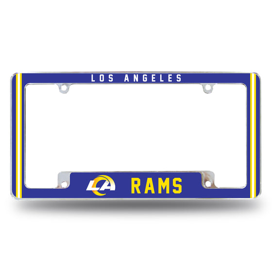 NFL Football Los Angeles Rams Classic 12" x 6" Chrome All Over Automotive License Plate Frame for Car/Truck/SUV