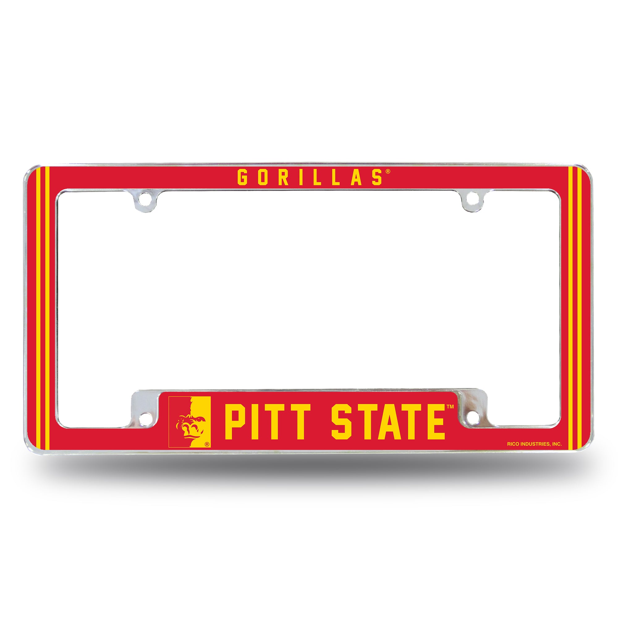 NCAA  Pittsburg State Gorillas Classic 12" x 6" Chrome All Over Automotive License Plate Frame for Car/Truck/SUV