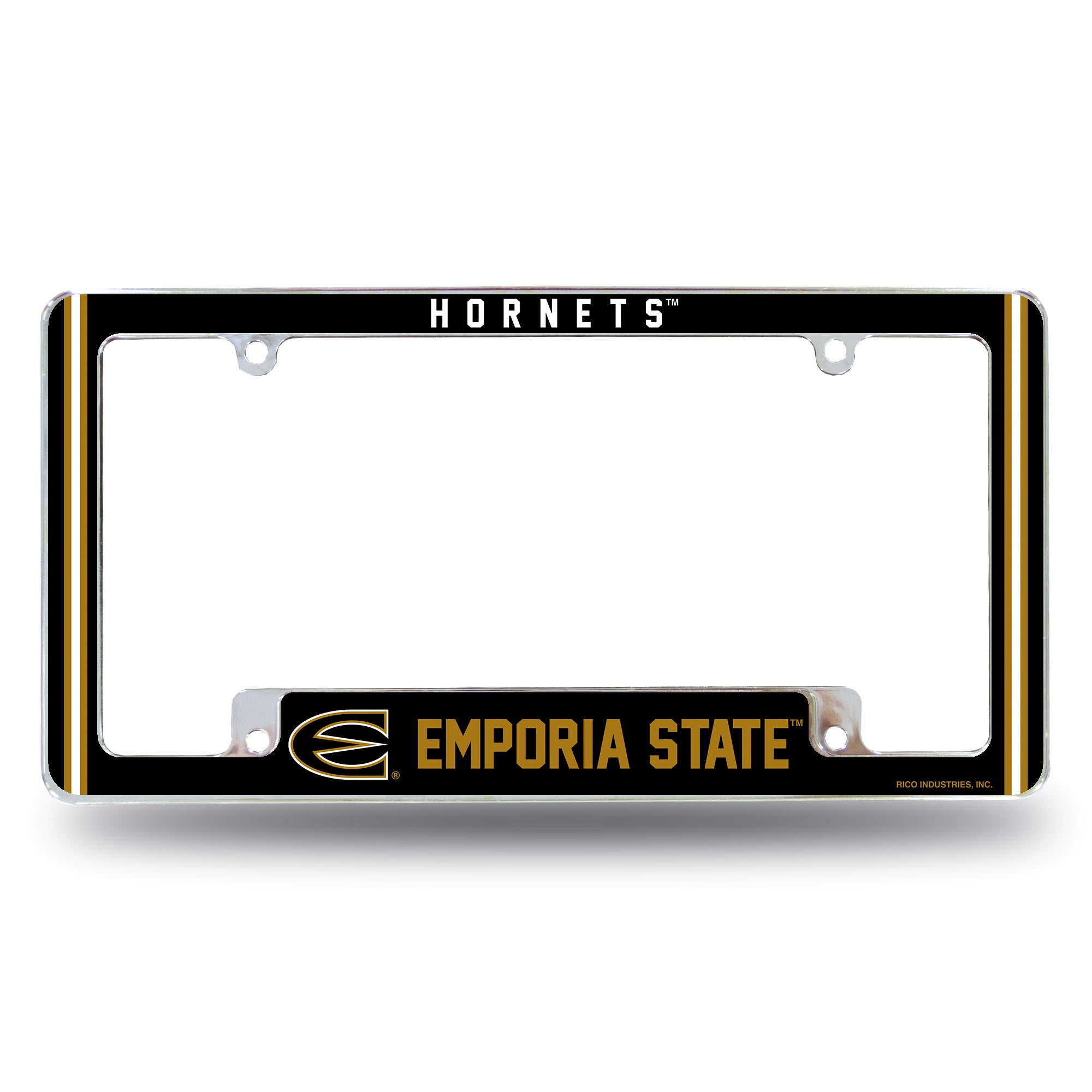 NCAA  Emporia State Hornets Classic 12" x 6" Chrome All Over Automotive License Plate Frame for Car/Truck/SUV
