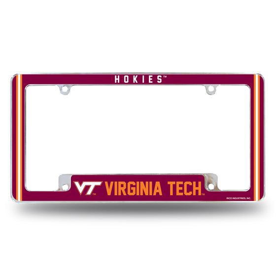 NCAA  Virginia Tech Hokies Classic 12" x 6" Chrome All Over Automotive License Plate Frame for Car/Truck/SUV