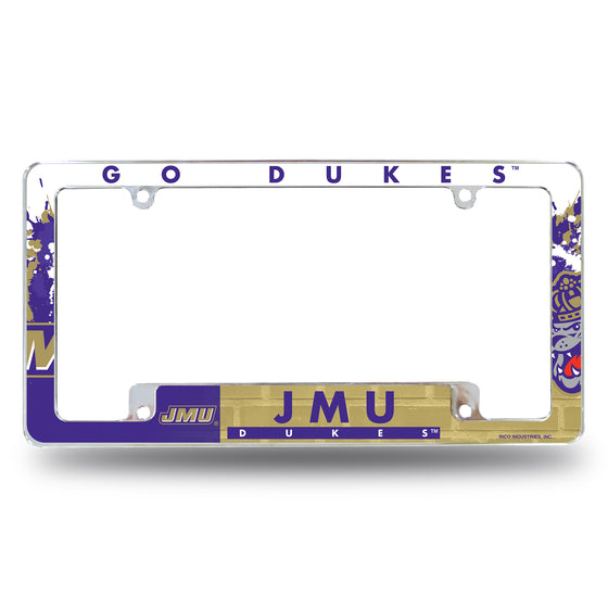 NCAA  James Madison Dukes Primary 12" x 6" Chrome All Over Automotive License Plate Frame for Car/Truck/SUV