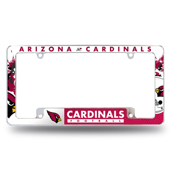 NFL Football Arizona Cardinals Primary 12" x 6" Chrome All Over Automotive License Plate Frame for Car/Truck/SUV