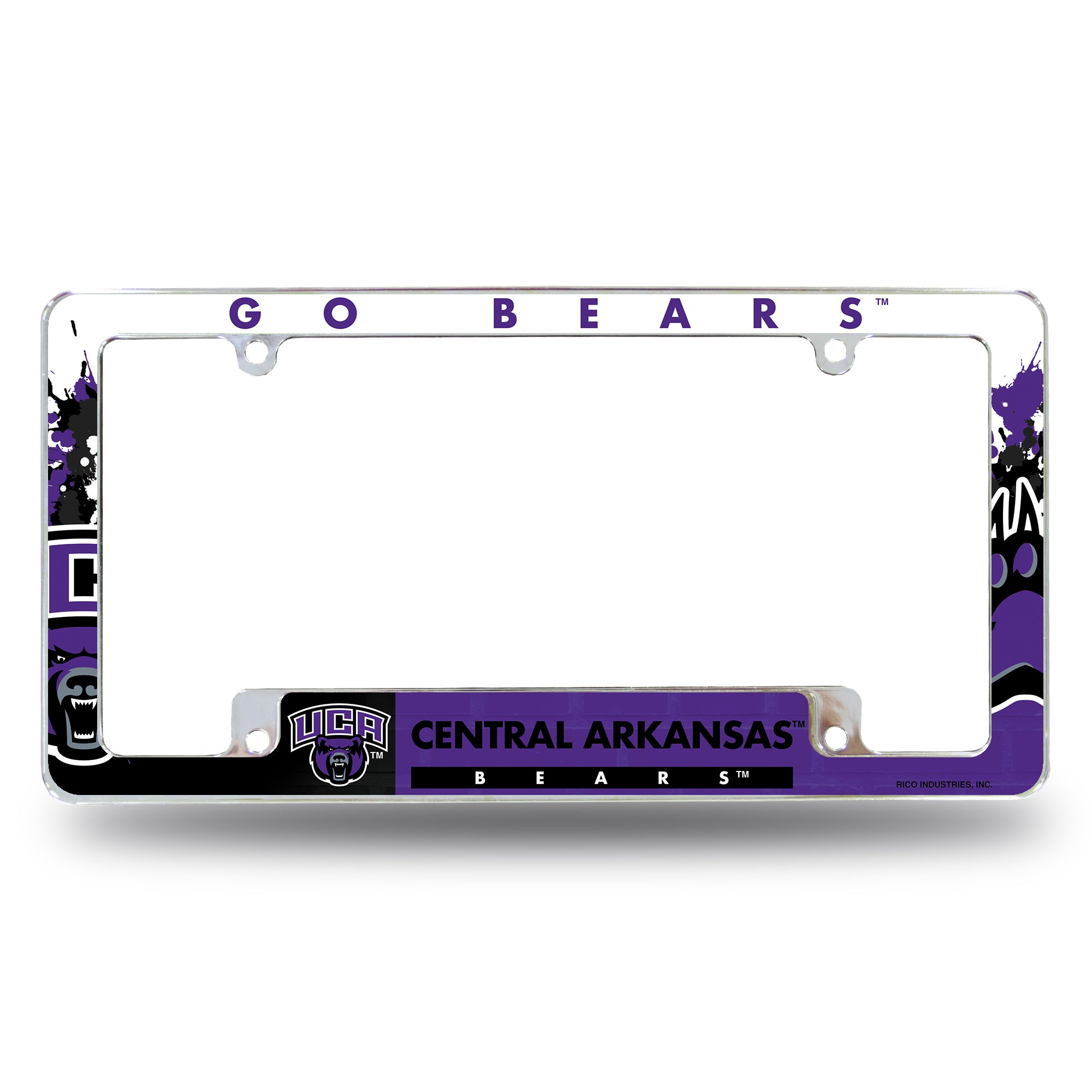 NCAA  Central Arkansas Bears Primary 12" x 6" Chrome All Over Automotive License Plate Frame for Car/Truck/SUV
