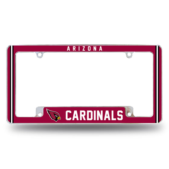 NFL Football Arizona Cardinals Classic 12" x 6" Chrome All Over Automotive License Plate Frame for Car/Truck/SUV