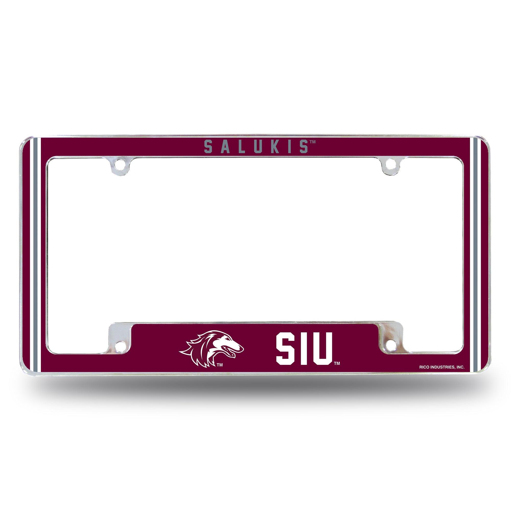NCAA  Southern Illinois Salukis Classic 12" x 6" Chrome All Over Automotive License Plate Frame for Car/Truck/SUV