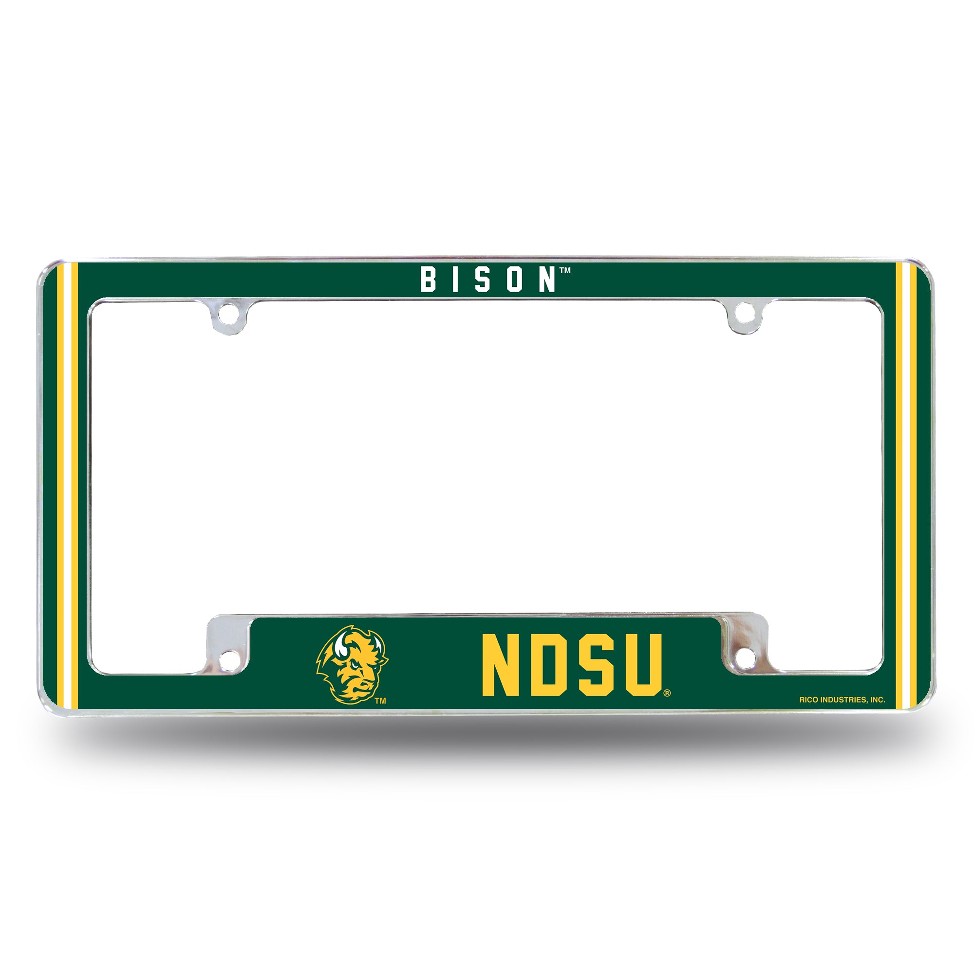 NCAA  North Dakota State Bisons Classic 12" x 6" Chrome All Over Automotive License Plate Frame for Car/Truck/SUV