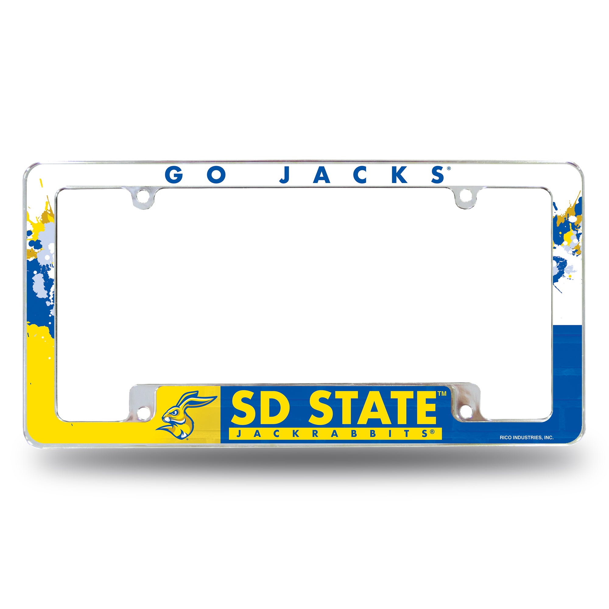 NCAA  South Dakota State Jackrabbits Primary 12" x 6" Chrome All Over Automotive License Plate Frame for Car/Truck/SUV
