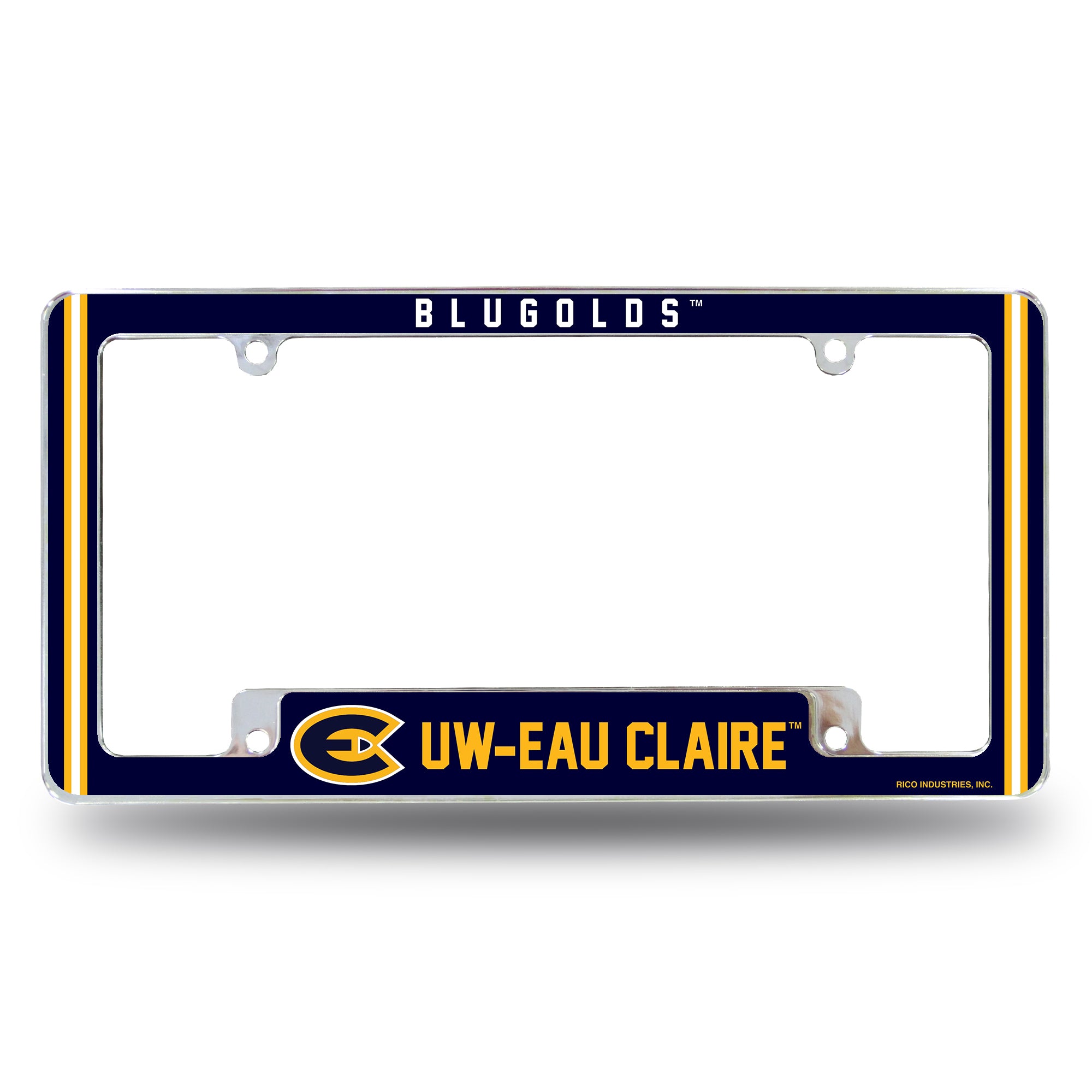 NCAA  Wisconsin-Eau Claire Blugolds Classic 12" x 6" Chrome All Over Automotive License Plate Frame for Car/Truck/SUV