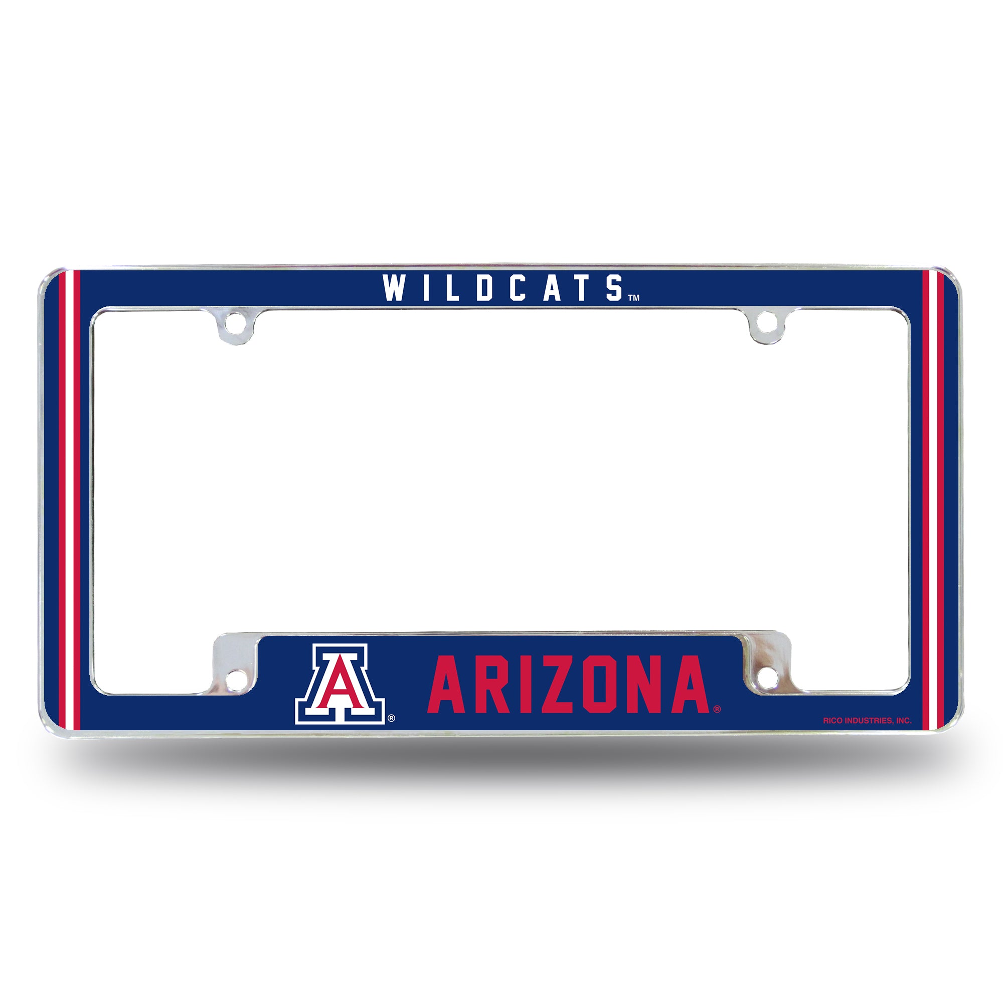 NCAA  Arizona Wildcats Classic 12" x 6" Chrome All Over Automotive License Plate Frame for Car/Truck/SUV