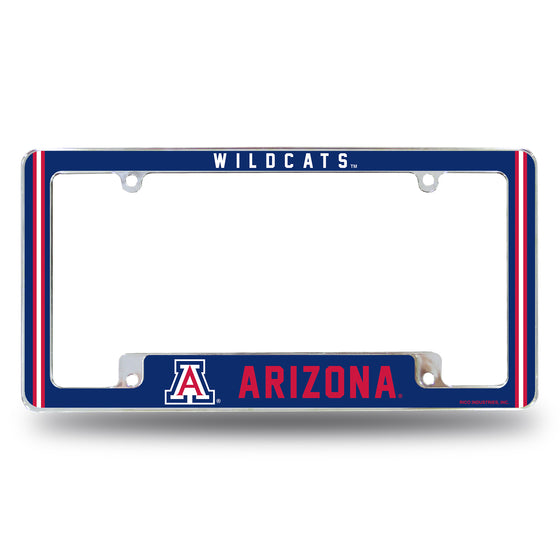 NCAA  Arizona Wildcats Classic 12" x 6" Chrome All Over Automotive License Plate Frame for Car/Truck/SUV