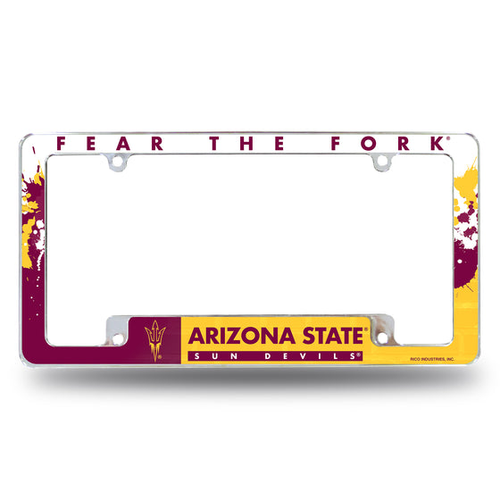 NCAA  Arizona State Sun Devils Primary 12" x 6" Chrome All Over Automotive License Plate Frame for Car/Truck/SUV