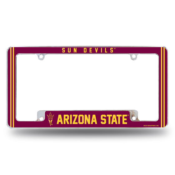 NCAA  Arizona State Sun Devils Classic 12" x 6" Chrome All Over Automotive License Plate Frame for Car/Truck/SUV
