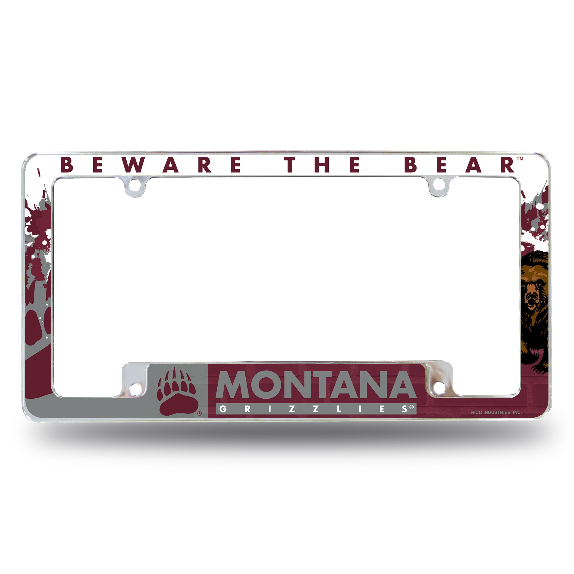 NCAA  Montana Grizzlies Primary 12" x 6" Chrome All Over Automotive License Plate Frame for Car/Truck/SUV