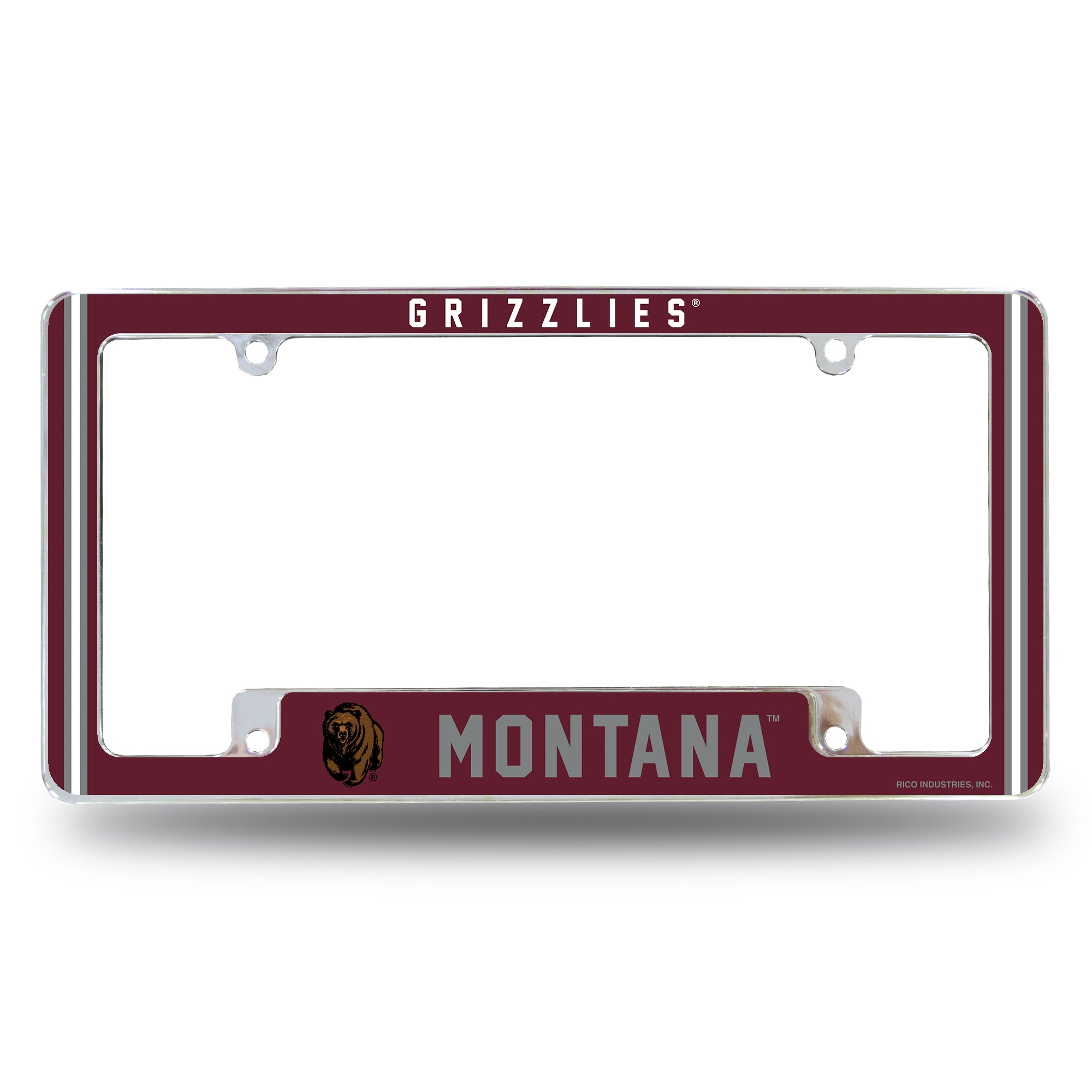 NCAA  Montana Grizzlies Classic 12" x 6" Chrome All Over Automotive License Plate Frame for Car/Truck/SUV