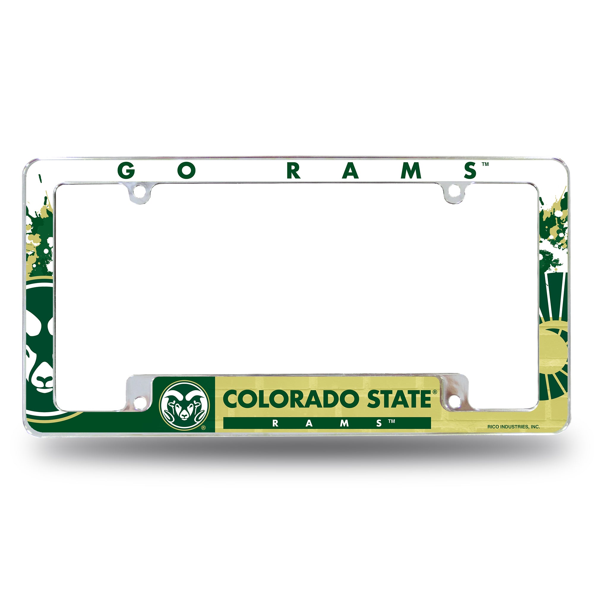 NCAA  Colorado State Rams Primary 12" x 6" Chrome All Over Automotive License Plate Frame for Car/Truck/SUV