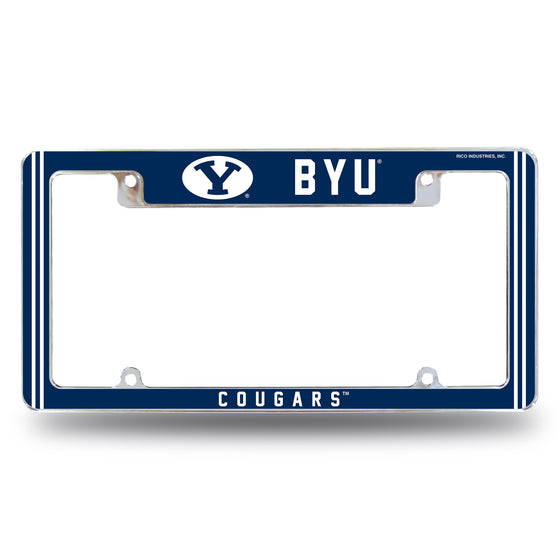 NCAA  BYU Cougars Classic 12" x 6" Chrome All Over Automotive License Plate Frame for Car/Truck/SUV