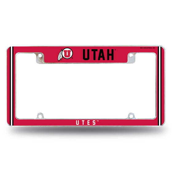 NCAA  Utah Utes Classic 12" x 6" Chrome All Over Automotive License Plate Frame for Car/Truck/SUV