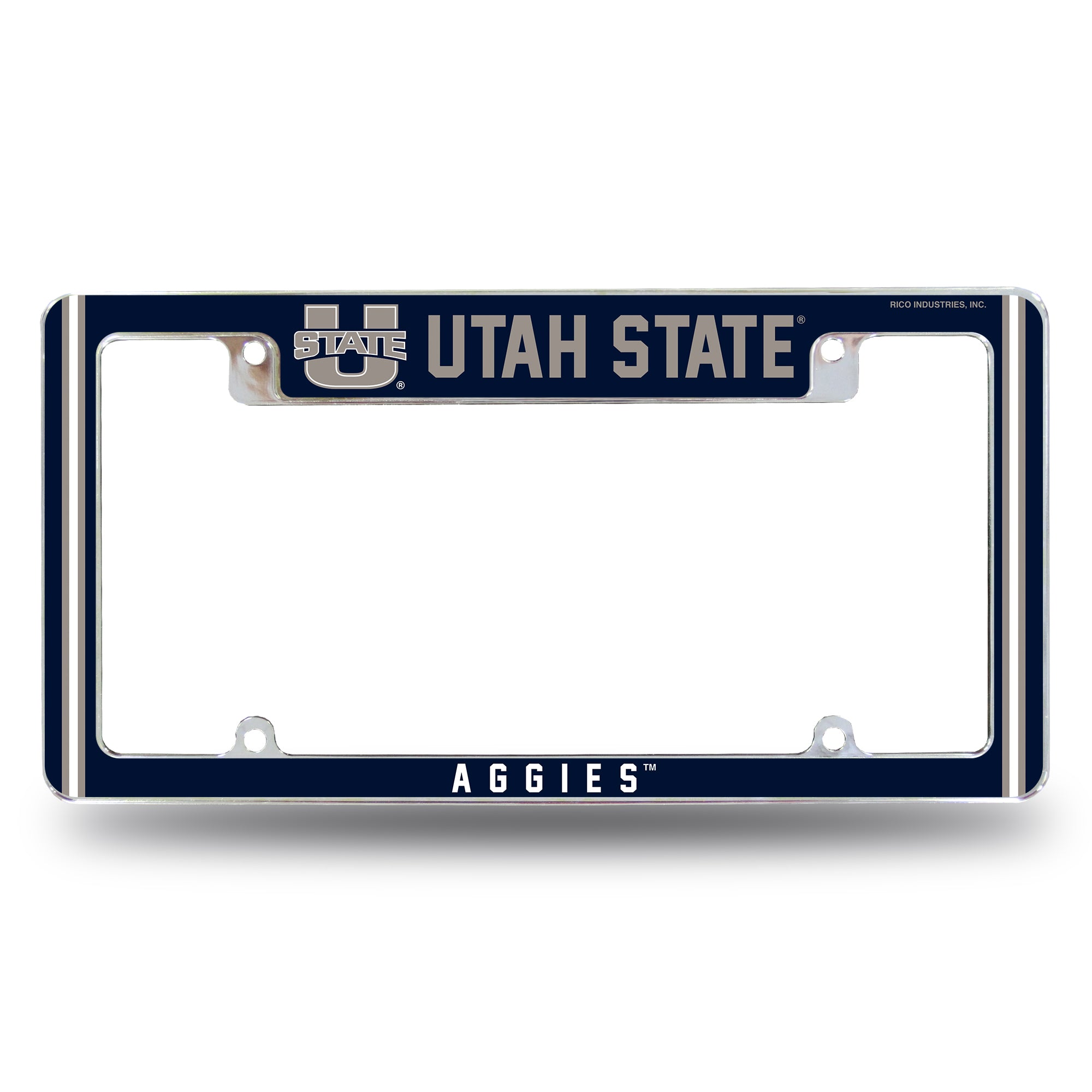 NCAA  Utah State Aggies Classic 12" x 6" Chrome All Over Automotive License Plate Frame for Car/Truck/SUV