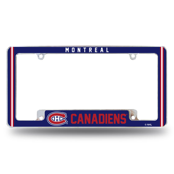NHL Hockey Montreal Canadiens Classic 12" x 6" Chrome All Over Automotive License Plate Frame for Car/Truck/SUV