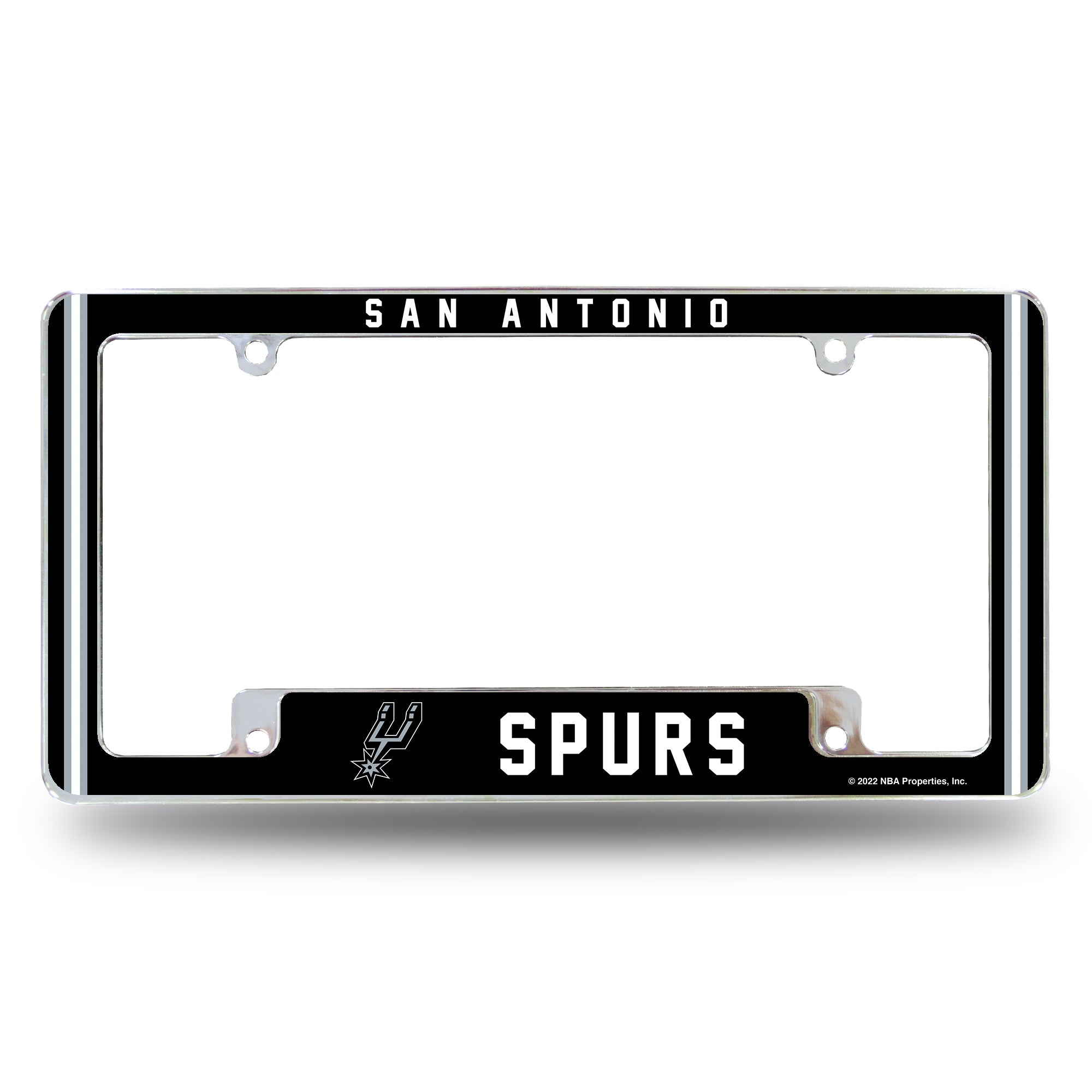 NBA Basketball San Antonio Spurs Alternate 12" x 6" Chrome All Over Automotive License Plate Frame for Car/Truck/SUV