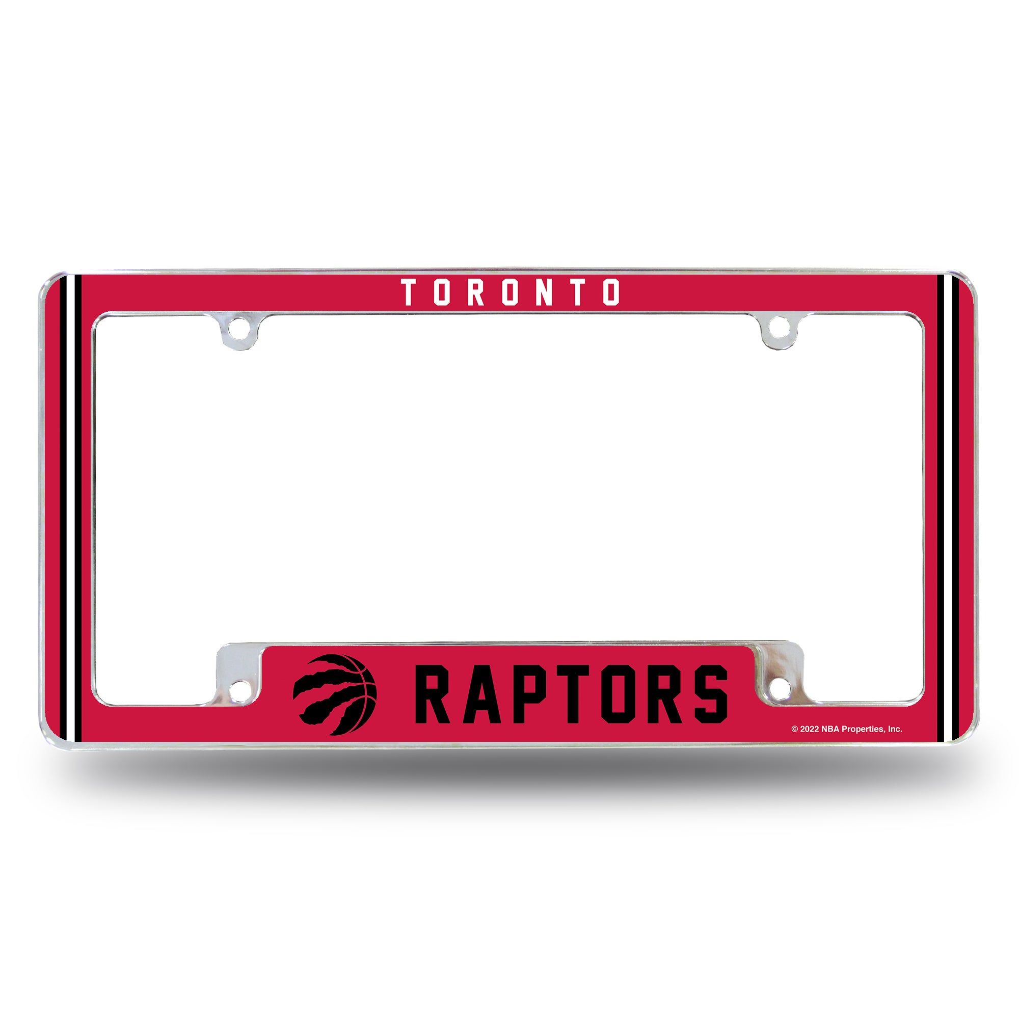 NBA Basketball Toronto Raptors Classic 12" x 6" Chrome All Over Automotive License Plate Frame for Car/Truck/SUV
