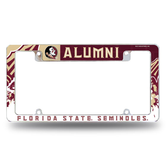 NCAA  Florida State Seminoles Alumni 12" x 6" Chrome All Over Automotive License Plate Frame for Car/Truck/SUV