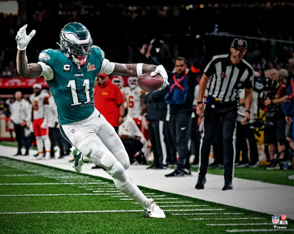 A.J. Brown Super Bowl LIX Touchdown Philadelphia Eagles Photo - Sports Collectibles, Sports Memorabilia, Sports Fan Shop, Sports Gifts