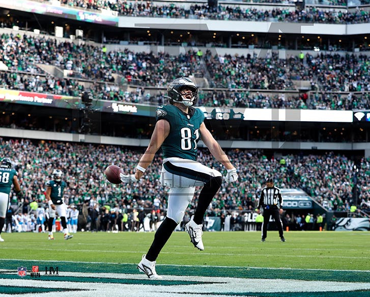 Grant Calcaterra Philadelphia Eagles 1st NFL Touchdown Photo - Sports Collectibles, Sports Memorabilia, Sports Fan Shop, Sports Gifts