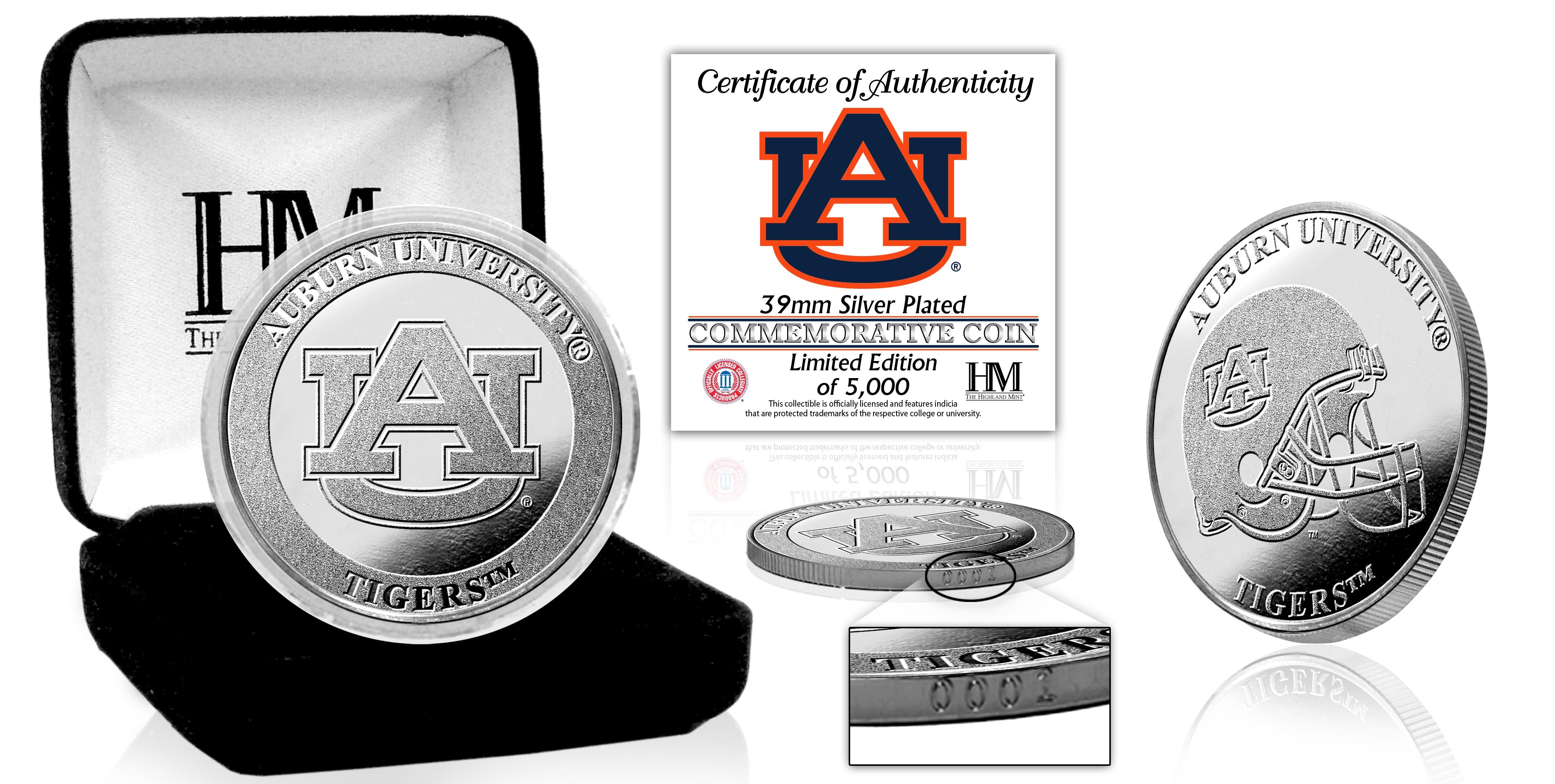 Auburn University Tigers Silver Mint Coin - Sports Collectibles, Sports Memorabilia, Sports Fan Shop, Sports Gifts