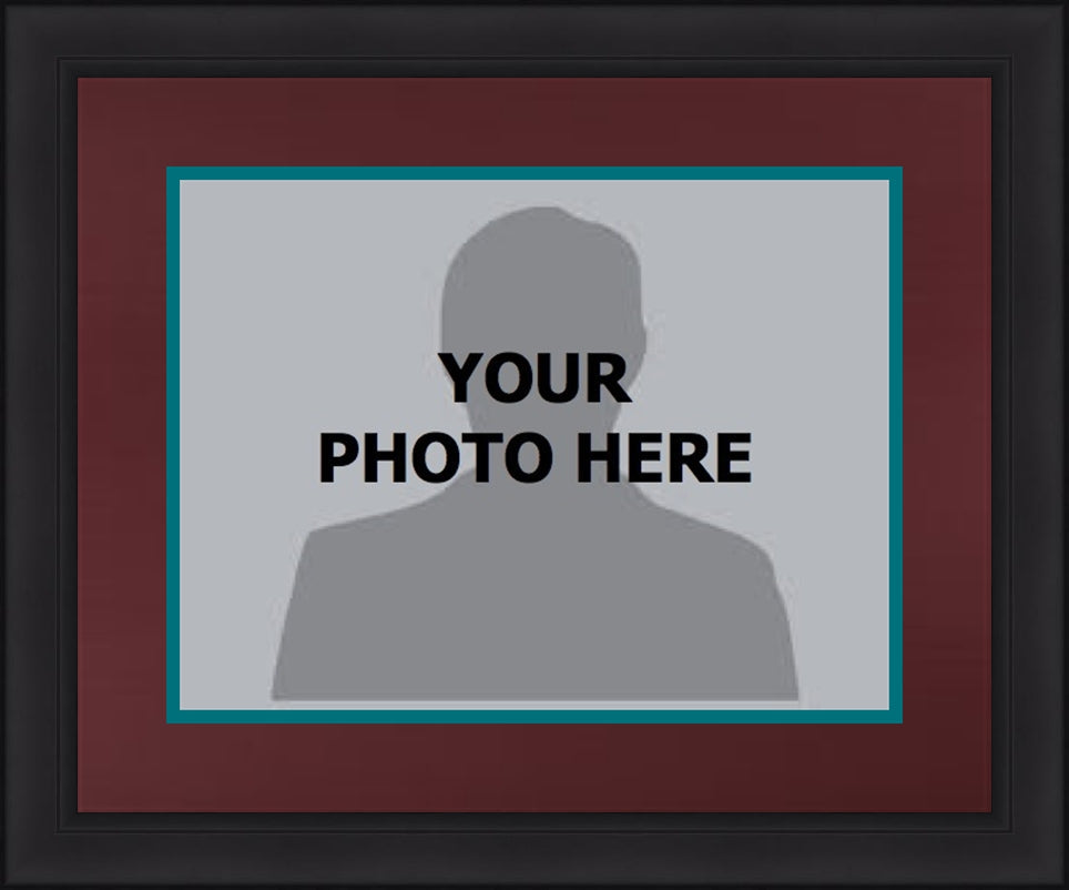 NHL Hockey Photo Picture Frame Kit - Anaheim Mighty Ducks (Burgundy Matting, Teal Trim) - Sports Collectibles, Sports Memorabilia, Sports Fan Shop, Sports Gifts